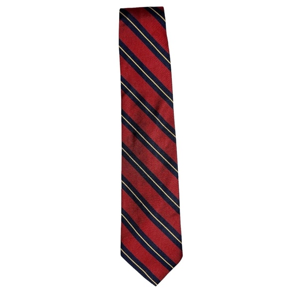 Brooks Brothers 346 Silk Tie Red Navy Classic - Picture 6 of 7